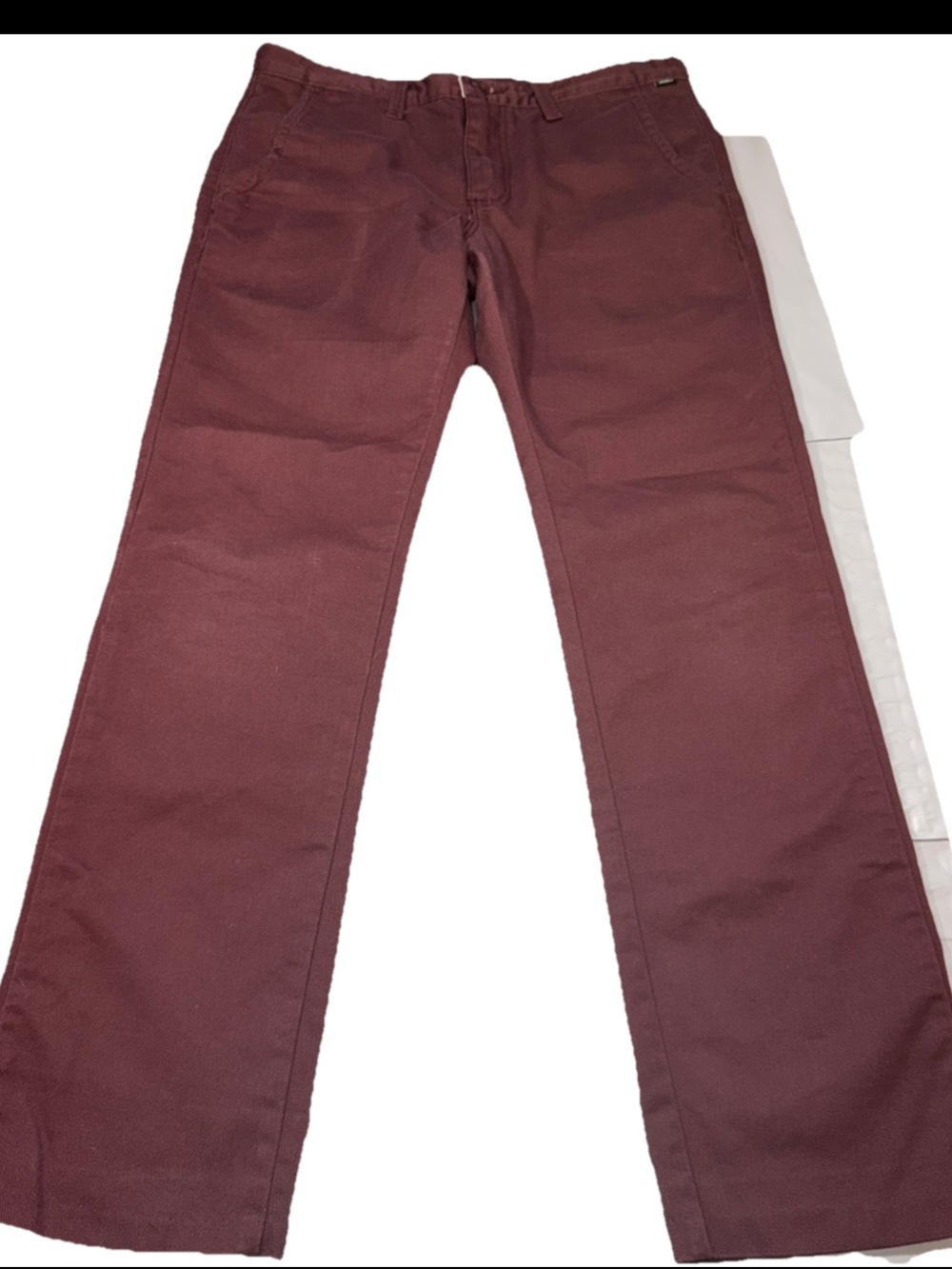 Vans Maroon Purple Chino Pants Men’s Size 31 Slim Straight Stretchy Skate Casual